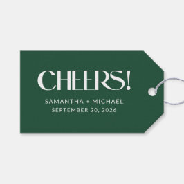 Etiqueta Para Presente Serifa Decorativa Deep Pine para Casamento Cheers