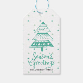 Etiqueta Para Presente Sessões saudações Árvore de Natal Bonita