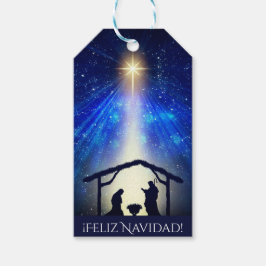 Etiqueta Para Presente Seu Texto Feliz Navidad Azul Natal