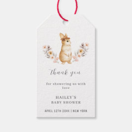 Etiqueta Para Presente Sexo Chá de fraldas de flor selvagem neutro