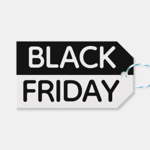 Etiqueta Para Presente Sexta-feira Negra - Preto e Branco moderno e míni
