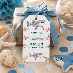 Etiqueta Para Presente Shark Splash 5º Aniversário   Crianças Oceânicas F