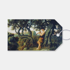 Etiqueta Para Presente Shepherd Boy tocando um instrumento musical de ven