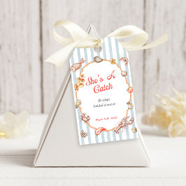 Etiqueta Para Presente She's A Catch Lobster Coastal Bridal Shower