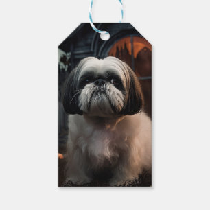 Etiqueta Para Presente Shih Tzu Halloween Assustador