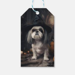 Etiqueta Para Presente Shih Tzu Pumpkins Halloween Scary