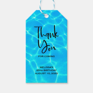 Etiqueta Para Presente Shimmering Blue Piscina Water Refletions Foto