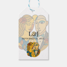 Etiqueta Para Presente Silhueta Artística Destino Casamento Arte Moderna
