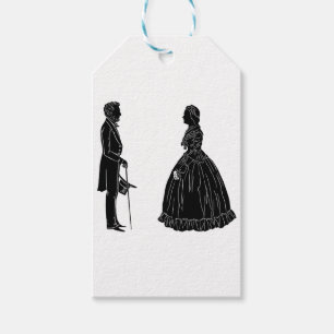 Etiqueta Para Presente silhueta de abraham lincoln mary todd lincoln