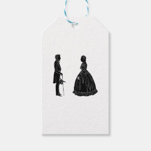 Etiqueta Para Presente silhueta de abraham lincoln mary todd lincoln