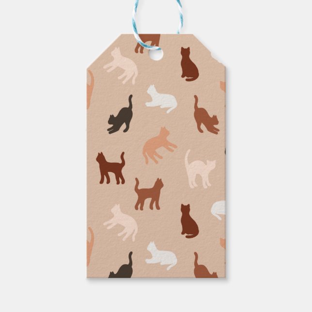 Etiqueta Para Presente Silhute de gato (Frente)