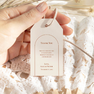 Etiqueta Para Presente Simple Boho Arch Ivory Casamento Obrigado