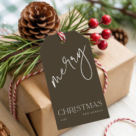 Etiqueta Para Presente Simple Minimal Olive Green Family Name Christmas