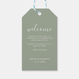 Etiqueta Para Presente Simple Minimal Sage Green Welcome Wedding Favor