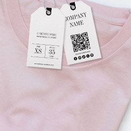 Etiqueta Para Presente Simple Minimalist QR Code Clothing Price Tag Label