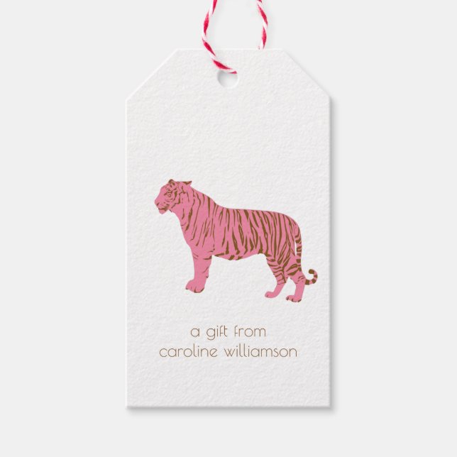Etiqueta Para Presente Simple Pink Tiger Art Personalized Stationery (Frente)