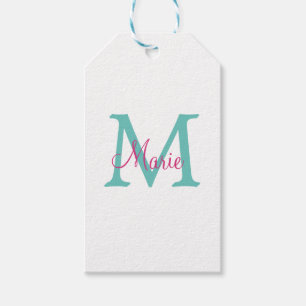 Etiqueta Para Presente simples adicionar nome monograma verde rosa azul t
