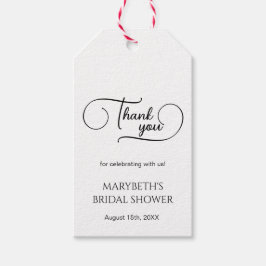 Etiqueta Para Presente Simples Agradecimento de Chá de Noiva em Letra Ele