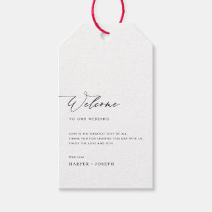 Etiqueta Para Presente Simples Casamento Minimalista Bem-vindo Gift Bag B