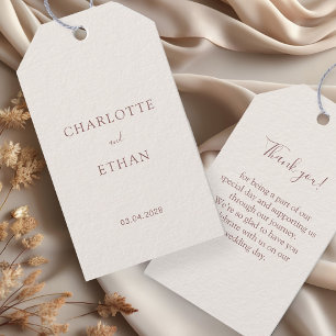 Etiqueta Para Presente Simples, elegante, bege, casamento