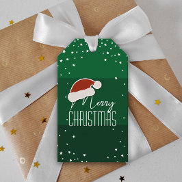 Etiqueta Para Presente Simples Elegante Papercut Santa Hat Feliz Natal