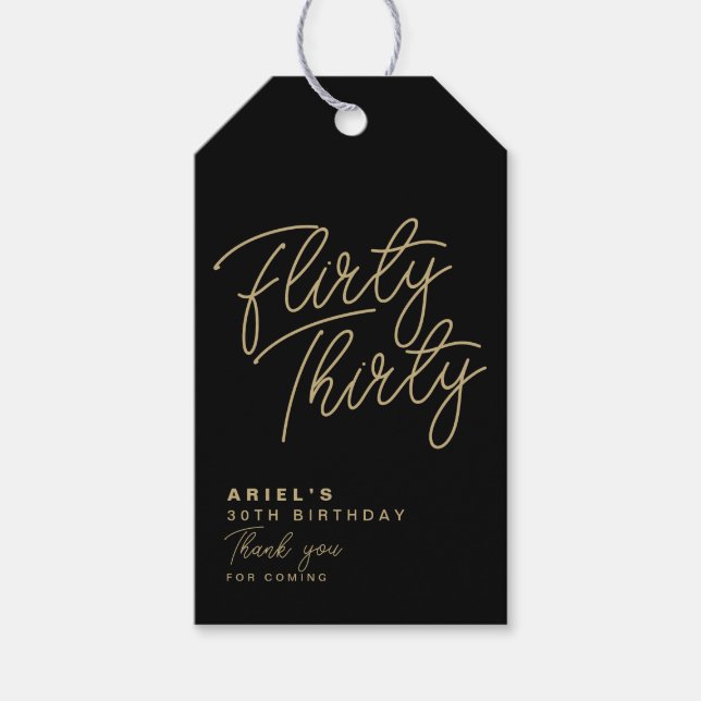 Etiqueta Para Presente Simples Flirty Moderna Trinta Personalizada (Frente)