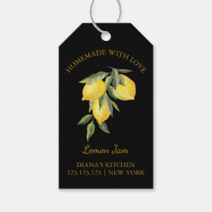 Etiqueta Para Presente Simples Homemade Lemon Jam Hang Tag l Black