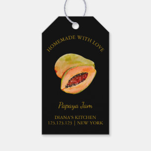 Etiqueta Para Presente Simples Homemade Papaya Jam Hang Tag l Black