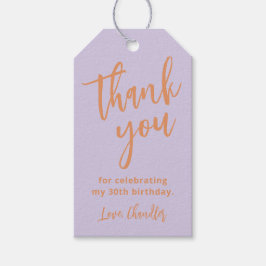 Etiqueta Para Presente Simples Lilás Roxo Aniversário Obrigado