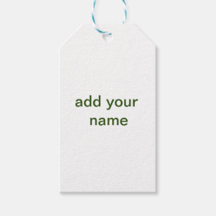 Etiqueta Para Presente Simples minimal verde adicione seu texto nome foto