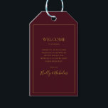 Etiqueta Para Presente Simples Natal Elegante | Boas-vindas ao Red Weddin<br><div class="desc">Este simples e elegante Natal | as etiquetas de presentes de casamento vermelho são perfeitas para o seu casamento no inverno moderno minimalista. A clássica caligrafia de luxo de ouro, junto com o tradicional fundo vermelho, tudo junto com um quadro mínimo, é certamente para completar a vibração colorida que você...</div>