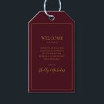 Etiqueta Para Presente Simples Natal Elegante | Boas-vindas ao Red Weddin<br><div class="desc">Este simples e elegante Natal | as etiquetas de presentes de casamento vermelho são perfeitas para o seu casamento no inverno moderno minimalista. A clássica caligrafia de luxo de ouro, junto com o tradicional fundo vermelho, tudo junto com um quadro mínimo, é certamente para completar a vibração colorida que você...</div>