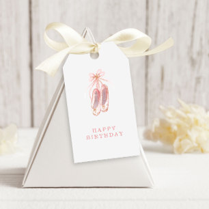 Etiqueta Para Presente Simples rosa e Calçados de Ballerina Glitter Aniv