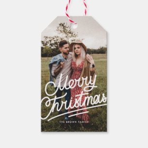 Etiqueta Para Presente Simples Vintage Feliz Foto de Natal