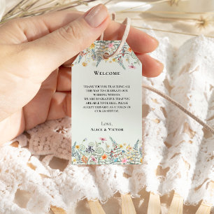Etiqueta Para Presente Simples Wildflower Fern Mint Green Casamento Bem-v