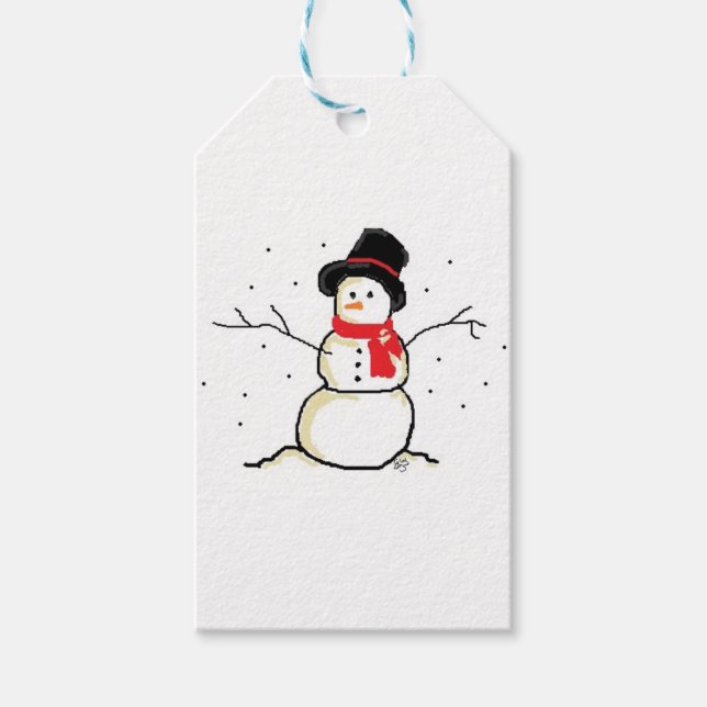 Etiqueta Para Presente Simplesmente Snowman (Frente)