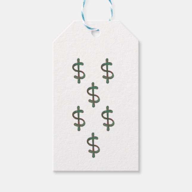 Etiqueta Para Presente Sinais de Dólar (Frente)