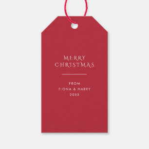 Etiqueta Para Presente Sinais de presentes de Natal Vermelho e Clássico a