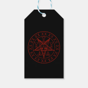 Etiqueta Para Presente Sinal de lua tripla do Baphomet e santo de lucifer