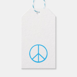 Etiqueta Para Presente Sinal de Paz Azul Moderno Retro Divertido