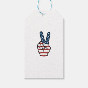 Etiqueta Para Presente Sinal de Paz Patriótico Vintage Mão Vector Design_