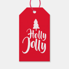 Etiqueta Para Presente Sinalização Minimalista Vermelha Holly Jolly Para 