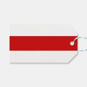 Etiqueta Para Presente Sinalizador da Bielorrússia (Vermelho e Branco)