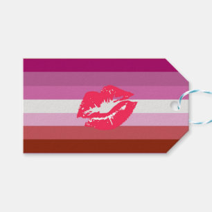 Etiqueta Para Presente Sinalizador do Orgulho Lésbico Lipstick