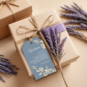 Etiqueta Para Presente Sinfonia Floral de eterno no Casamento Azul