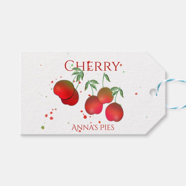 Etiqueta Para Presente Sistemas de Cereja de Aquarela (Frente (horizontal))