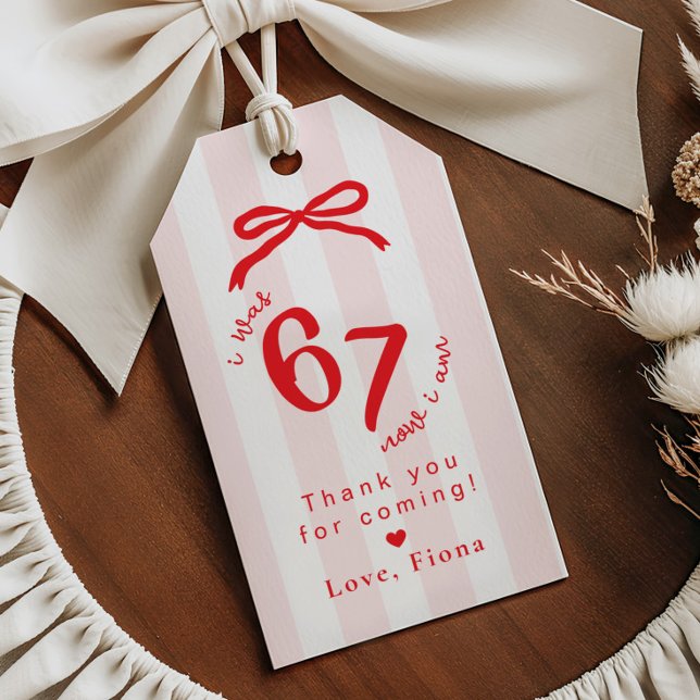 Etiqueta Para Presente Six Seven Meme Coquette Birthday Thank you (Criador carregado)