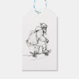 Etiqueta Para Presente Skateboard Santa Claus com Presentes