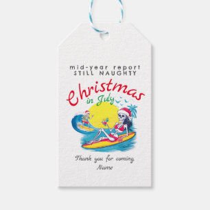 Etiqueta Para Presente Skeleton Christmas em julho Beach Surf Naughn