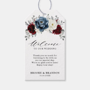Etiqueta Para Presente Slate Blue Burgundy White Ivory Wedning Welcome